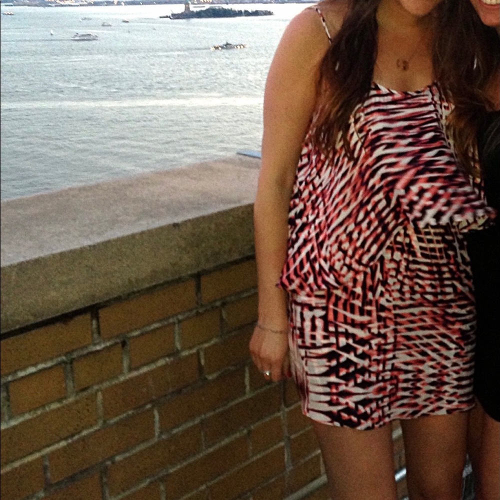 Parker Open-Back Dress Small Pink & Black